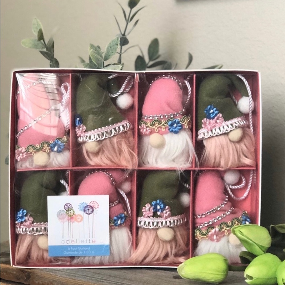 Spring Gnome Garland 6 Feet Easter Decor